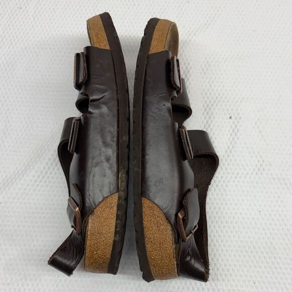 Birkenstock Milano Brown Leather Sandals with Buckles Size 11 - Picture 7 of 11